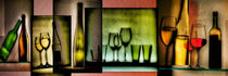 Collage_Weinflaschen mit Glaesern1_ARTFLAKES_3zu1 von Edgar Emmels