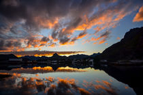 Sunset on Lofoten Islands in Norway von Tobias Steinicke