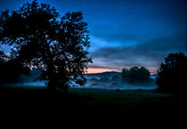 Foggy Evening in Vermont - Landscape by James Aiken
