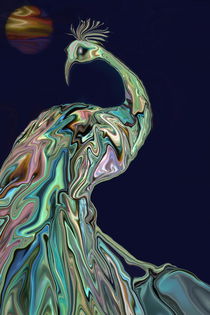 Perlmutt-Vogel, digitale Malerei, Nacreous Bird von Dagmar Laimgruber