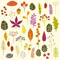 Autumn Fall Woodland Forest Nature Bits by Nic Squirrell
