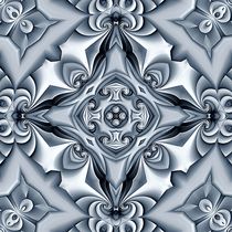Silk Silver Blue Cross Mandala by Richard H. Jones