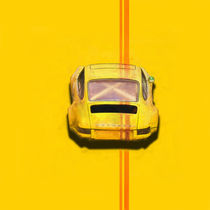 Yellow Porsche 911 Rear View by Stuart Row