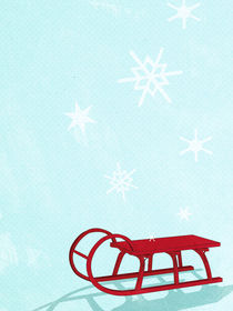 Red Sledge in the snow by Sybille Sterk