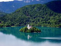 Panoramic view of Bled Lake by ambasador