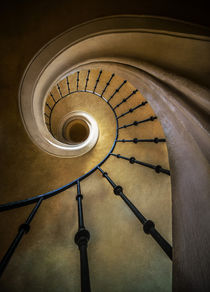 Pretty spiral brown staircase by Jarek Blaminsky