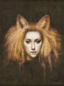 Vixen Fox Girl Portrait von Michael Thomas