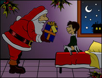 Santa brings gift von William Rossin