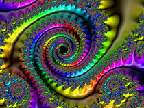 Fractal Rainbow Swirls by Elisabeth  Lucas