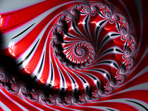 Ornate Red and White Spiral von Elisabeth  Lucas