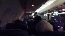Im Flugzeug von Düsseldorf zur Domicanischen Rpublic von klaus Gruber