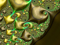 Golden Raindrop Spirals by Elisabeth  Lucas