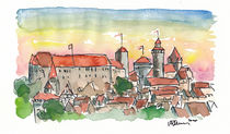 Nürnberg Deutschland Kaiserliche Burg bei Sonnenuntergang von M.  Bleichner