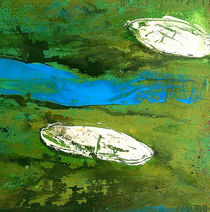 Zwei Sichtweisen  - grünes Bild Fluß von Conny Wachsmann