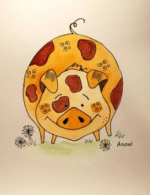Happy pig by anowi