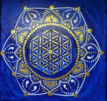 Mandala in blau-gold von Martina Seider