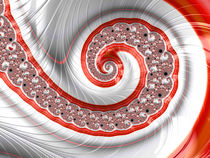 Striped Red and White Spiral by Elisabeth  Lucas