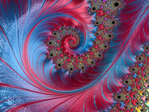Blue and Red Spiral Wave by Elisabeth  Lucas