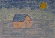 Moon over the house by giart