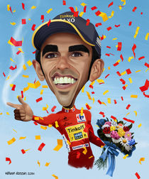 Alberto Contador caricature von William Rossin