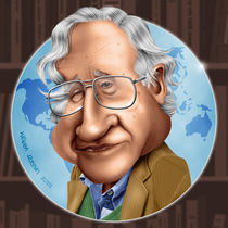 Noam Chomsky caricature von William Rossin