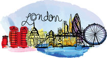 Watercolor London by Cindy Shim