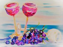 Glasses and Grapes Dreamy Style von eloiseart