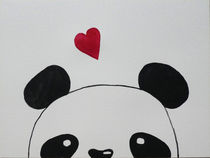 Hello Panda, Watercolor von Nina-Christine Schwarz