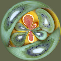 Kiwi and Orange Orb by Elisabeth  Lucas