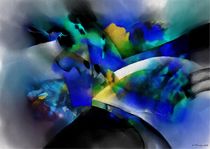 abstract scenery blue yellow by Wolfgang Schweizer