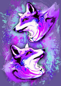 Purple Fox Spirit by bluedarkart-lem