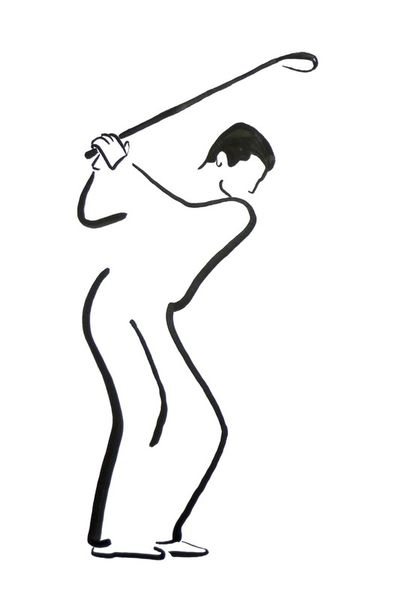 05-j-a-pfisterer-golf-abschlag-tusche-auf-papier-din-a1-2015