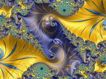 Double Blue and Gold Spiral by Elisabeth  Lucas