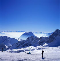 ZUGSPITZPLATT.  Alpen im Winter, Blick auf Zugspitzplatt und Alpspitze von li-lu