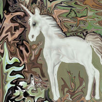 Einhorn im Zauberwald, unicorn, digital art by Dagmar Laimgruber