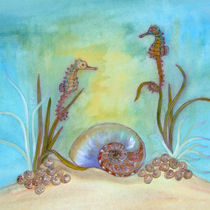 Seepferdchen, seahorses, painting von Dagmar Laimgruber