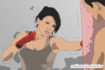 Fighting Woman IV by mixedmarcelarts