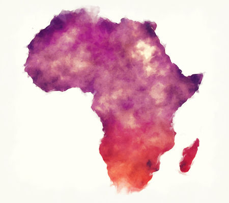 Africa-watercolor-map-in-front-of-a-white-background
