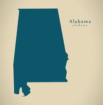 Modern Map - Alabama USA by Ingo Menhard