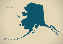 Modern Map - Alaska USA by Ingo Menhard
