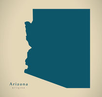 Modern Map - Arizona USA by Ingo Menhard