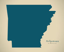 Modern Map - Arkansas USA by Ingo Menhard