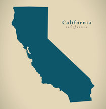 Modern Map - California USA by Ingo Menhard