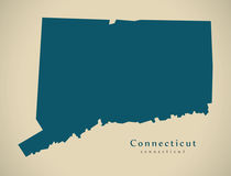 Modern Map - Connecticut USA by Ingo Menhard