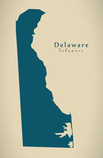 Modern Map - Delaware USA von Ingo Menhard