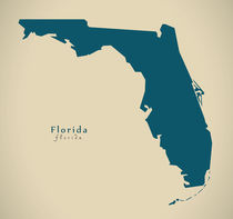 Modern Map - Florida USA von Ingo Menhard