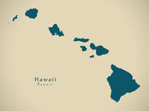 Modern Map - Hawaii USA by Ingo Menhard