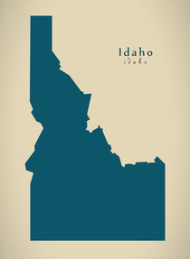 Modern Map - Idaho USA by Ingo Menhard