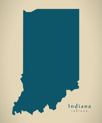 Modern Map - Indiana USA by Ingo Menhard