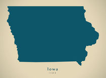 Modern Map - Iowa USA by Ingo Menhard